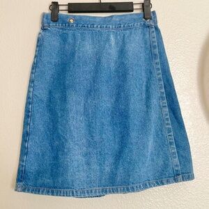 Vintage Cherokee Denim Skort USA Made Size 8 Elastic Waist 90s